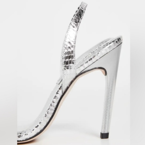 NIB Good American Square Toe Lucite Pumps in Silver Snake Sz. 11 - Picture 4 of 10